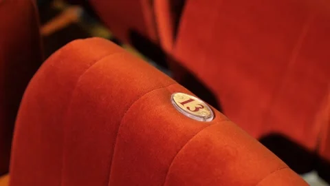 Empty spectator seat with number thirteen 13 Stock Footage 274673570