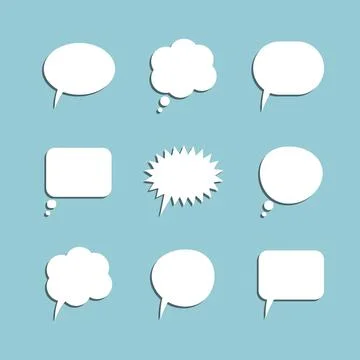 Empty speech and think bubbles set Stock Illustration
