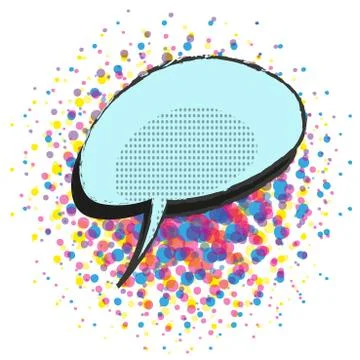 Empty speech bubble on halftone background vector Illustrazione stock