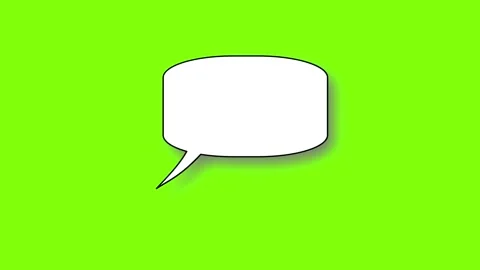 Empty speech bubble icon isolated on green background. Stock Footage 340167041