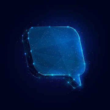 Empty speech bubble low poly vector illustration Stock Illustration