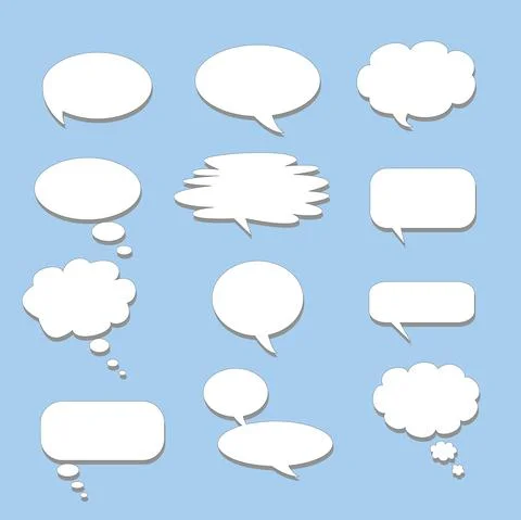 Empty Speech bubble with shadow. For text communication. Vector. Stock Illustration