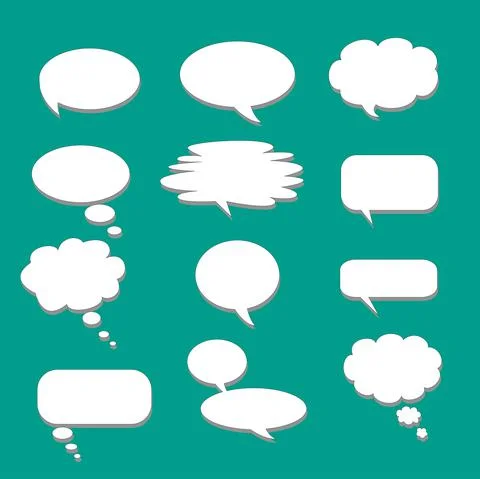 Empty Speech bubble with shadow. For text communication. Vector. Illustrazione stock