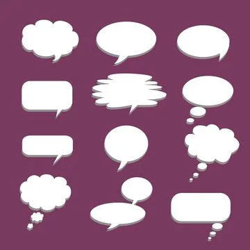 Empty Speech bubble with shadow. For text communication. Vector. Stock Illustration