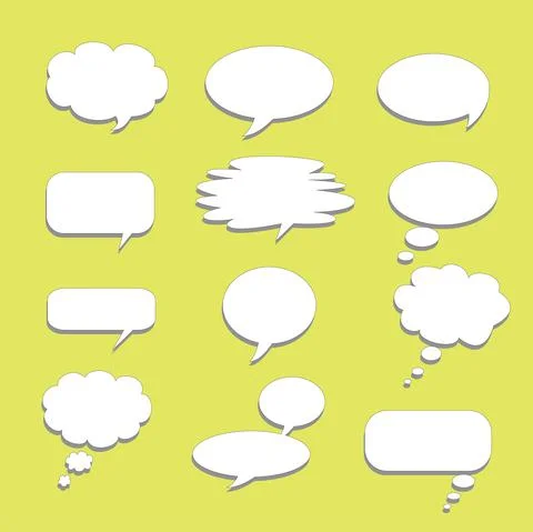 Empty Speech bubble with shadow. For text communication. Vector. Stock Illustration