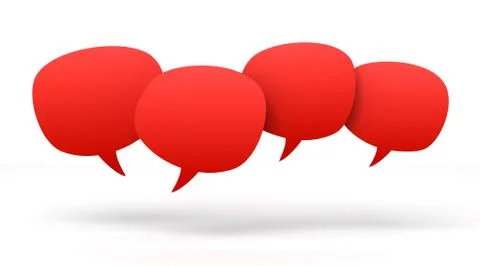 Empty speech bubbles 3d concept illustration Stock Illustration