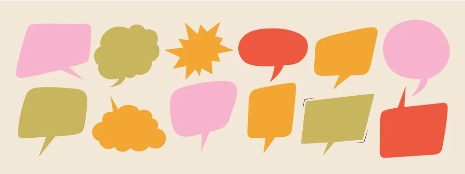 Empty speech bubbles and thinking sign symbols. Vector illustration Illustrazione stock