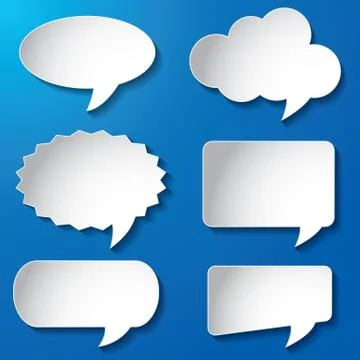 Empty speech bubbles paper vector Stock Illustration