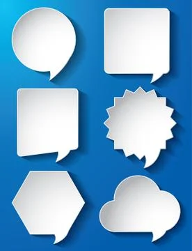 Empty speech bubbles paper vector Stock Illustration