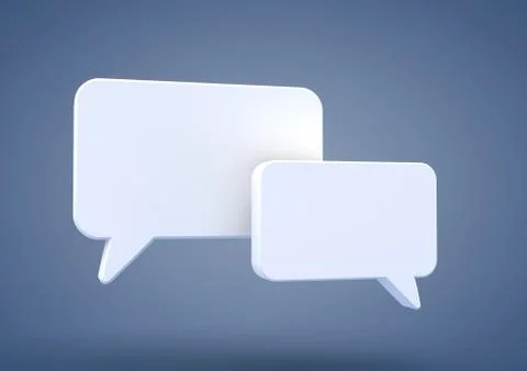 Empty speech bubbles, symbolic image for chat, 3d illustration 스톡 일러스트