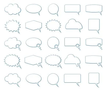 Empty speech bubbles vector icons Illustrazione stock