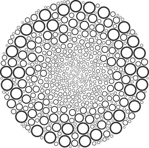 Empty Sphere Icon Burst Round Cluster Collage Stock Illustration