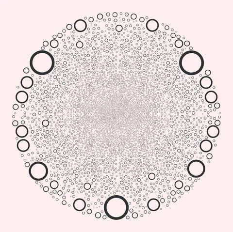 Empty Sphere Icon Mosaic Exploding Round Cluster Illustrazione stock