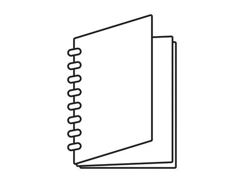 An empty spiral notebook with open pages Stock Illustration