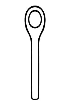 Empty spoon hand drawn ink sketch isolated on white background. Stock Illustration