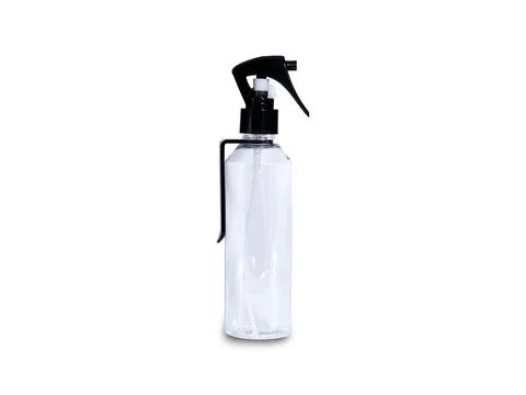 Empty spray bottle isolated on white background Stock Photos