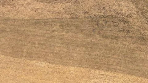 Empty spring field from a height of flight Stock Photos
