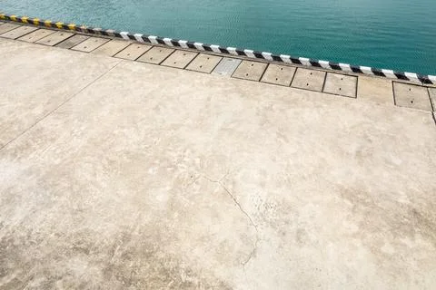 Empty square and blue sea water scenery.High angle view. Stock Photos