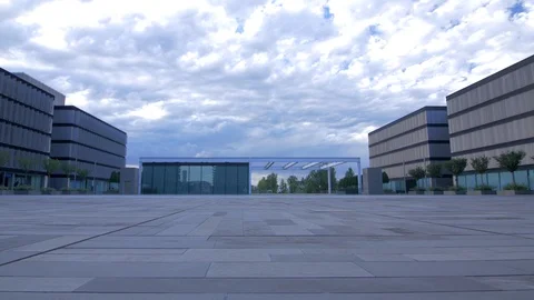 Empty square - Building of the future - 4k Vídeos de archivo 98757378