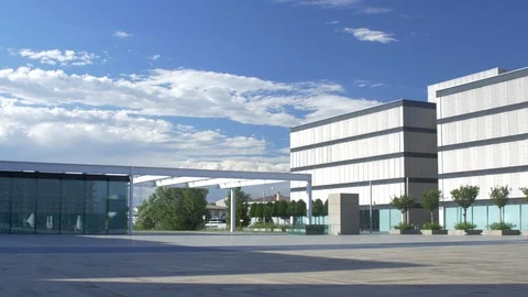 Empty square - Building of the future - 4k Stock Footage 98757469