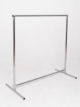 Empty square chrome clothing rack Stock Photos