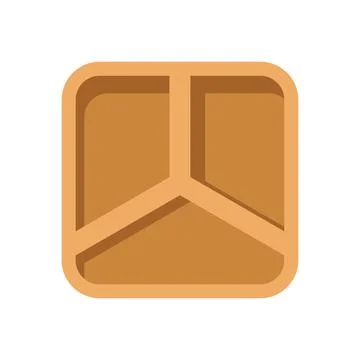 Empty square compartment plate top view isolated on white background Stock Illustration