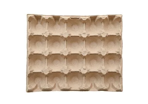 Empty square container, cardboard box for eggs, 20 pieces, top view Stock Photos