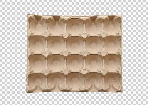 Empty square container, cardboard box for eggs, 20 pieces, top view Stock Photos