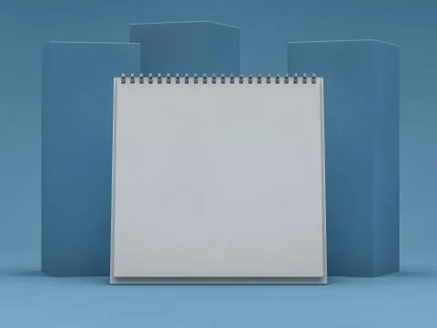 Empty square desk calendar. Mockup design concept. 3D Stock Photos