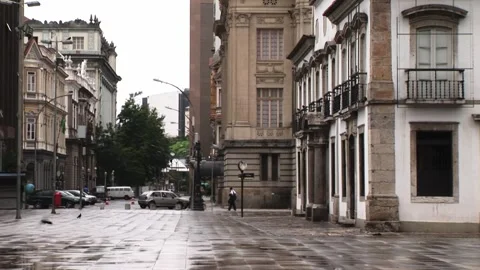 Empty square in Downtown in Rio - September 8th, 2010 - Rio de Janeiro, Brazil Stock Footage 315786224
