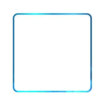 Empty square frame icon with a blue iridescent color. 库存插图
