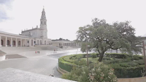 Empty square in front of Fátima sanctuary Stock Footage 324964952