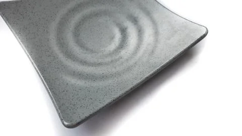 Empty square grey plate with ceramic melamin material Stock Photos