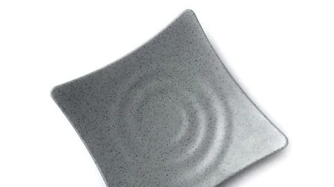 Empty square grey plate with ceramic melamin material Stock Photos