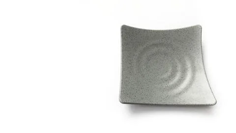 Empty square grey plate with ceramic melamin material Stock Photos