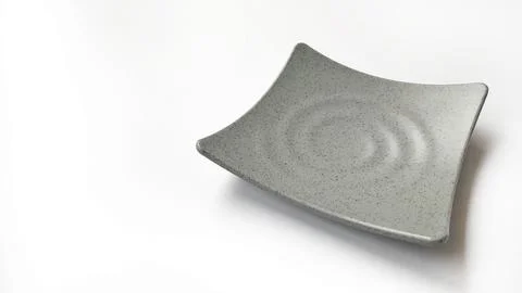 Empty square grey plate with ceramic melamin material Stock Photos