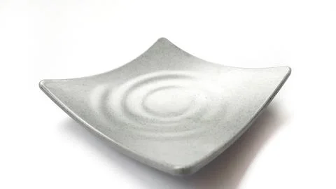 Empty square grey plate with ceramic melamin material Stock Photos