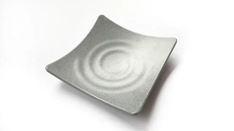 Empty square grey plate with ceramic melamin material Stock Photos