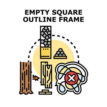 Empty square outline frame vector concept Stock Illustration