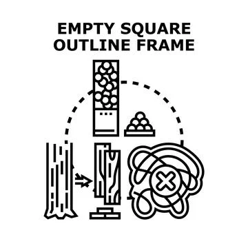 Empty square outline frame vector concept Stock Illustration