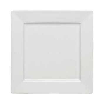Empty square plate isolated on white background Stock Photos