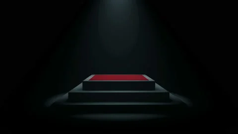 Empty square podium, pedestal or platform illuminated by volume spotlights. Stock-Footage 105283918