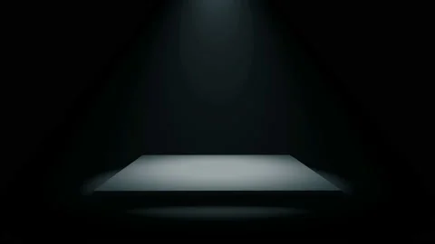 Empty square podium, pedestal or platform illuminated by volume spotlights. Stock Footage 105283984