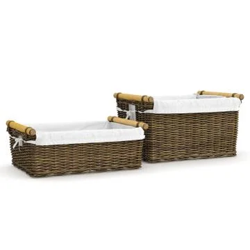 Empty square shape wicker baskets Stock-Illustration