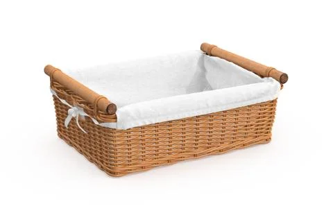 Empty square shape wicker baskets Stock Illustration