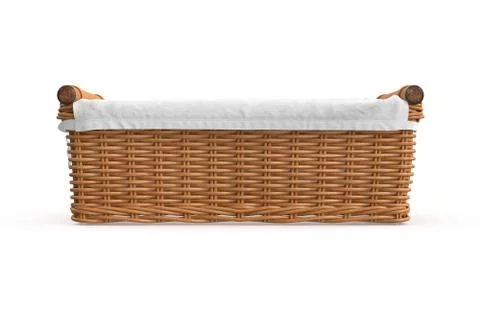 Empty square shape wicker baskets Stock Illustration