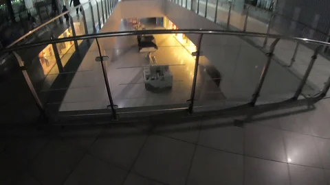 Empty square shopping centre during a pandemic Stock Footage 129458256