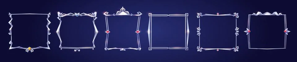 Empty square silver frames medieval style イラスト素材