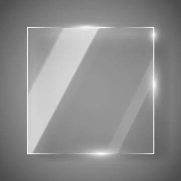 Empty square transparent glass framework. Modern background. Stock Illustration
