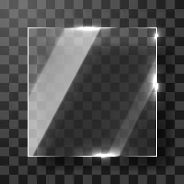 Empty square transparent glass framework. Modern background. Illustrazione stock